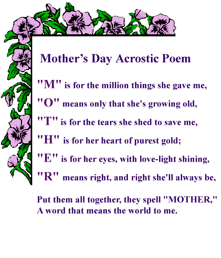 Poems for Mothers day